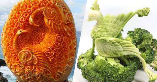 Cet artiste sculpte des oeuvres aux détails impressionnants dans ces aliments