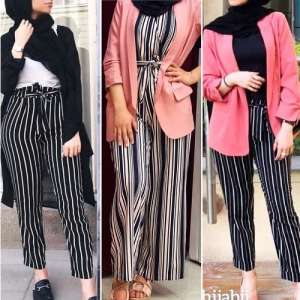 How to wear striped pants with hijab