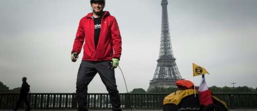 Fabrice Gropaiz boucle la première étape de son tour du monde en skate électrique