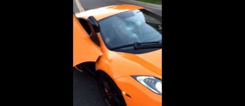 Un skateur casse le parebrise d’une McLaren