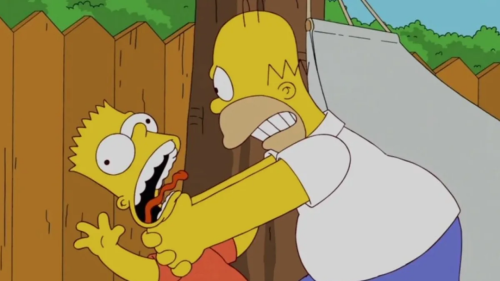 Homer ne va plus étrangler Bart dans Les Simpson : 