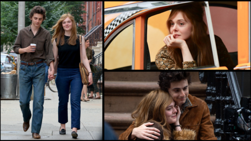 Elle Fanning et Timothée Chalamet, complices sur le tournage du biopic de Bob Dylan [photos]