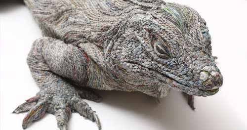 Cette artiste réalise des sculptures d’animaux à partir de papier journal