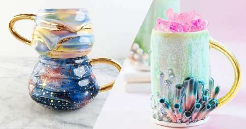 Katie transforme de simples tasses en de magnifiques œuvres d’art colorées