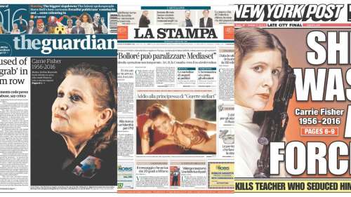 Carrie Fisher : la presse du monde entier s'incline devant la princesse