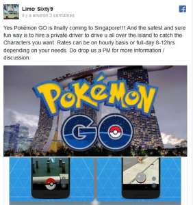 Taxi Pokémon Go à Singapour