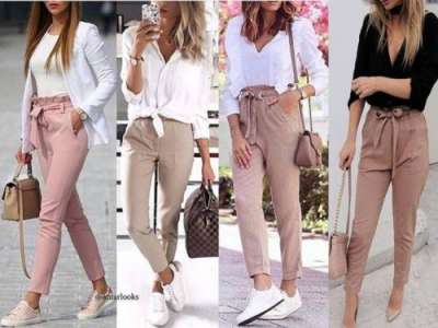 Bow pants and high waisted pants styling ideas