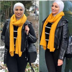 Warm knitted hijab styles