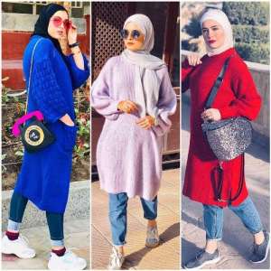 Combination winter hijab styles