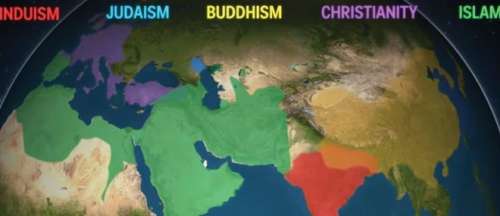 La répartition des religions dans le monde en 5 000 ans