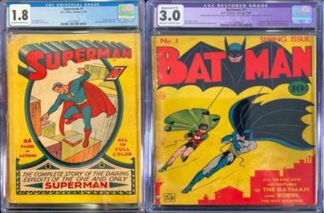 Les premiers numéros de Superman et Batman aux enchères