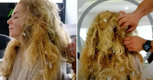 Une femme sans-abri surprise par son nouveau look quelques heures plus tard après s’être coiffée – elle est méconnaissable