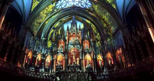Admirez cette incroyable exposition lumineuse qui a eu lieu au cœur d’une cathédrale gothique