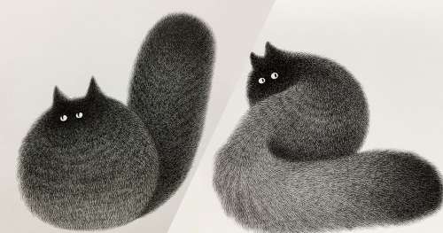 Cet Artiste Realise Des Dessins De Chats Aussi Malicieux Qu Adorables A L Encre De Chine Sur Buzz Insolite Et Culture