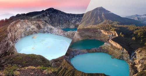 Au sommet du volcan Kelimutu, ces 3 lacs ont chacun une couleur différente
