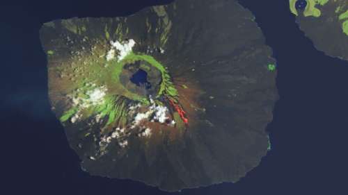 L’éruption spectaculaire d’un volcan aux Galápagos prise depuis l’espace