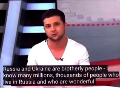 Volodymyr Zelensky: « La Russie et l’Ukraine sont des peuples frères. Nous sommes d’une seule couleur, d’un seul sang. »