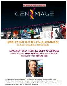 Shinji Hashimoto (Square Enix) sera à l’école GENIMAGE de Marseille