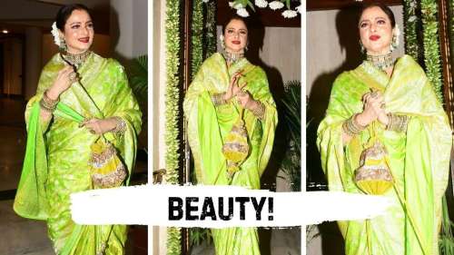 La beauté intemporelle de Bollywood, Rekha, photographiée chez Manish Malhotra pour Ganpati Darshan [Video]