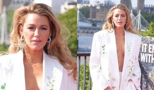 Blake Lively en Stella McCartney lors de la séance photo “It Ends With Us” à Londres