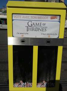Insolite : à Bordeaux, la fin de Game of Thrones vaut bien un mégot