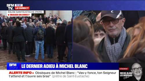 Obsèques de Michel Blanc : Thierry Lhermitte soutenu par sa femme, rare apparition avec Hélène dont le visage n’est pas inconnu