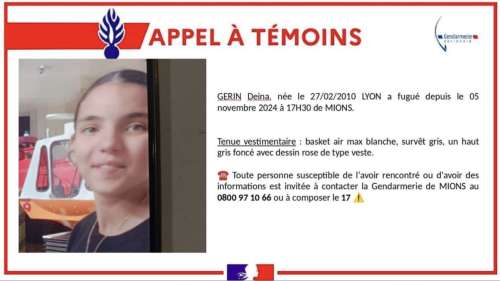 Disparition de Deina, 14 ans, dans le Rhône : la gendarmerie passe à l'action