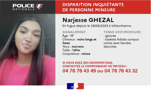 Disparition de Narjesse, 17 ans, dans le Rhône : ce détail perturbant dévoilé par ses proches