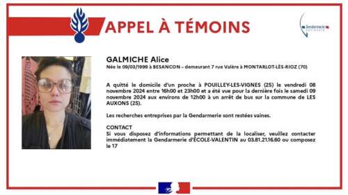 Disparition d'Alice, 25 ans, dans le Doubs : 