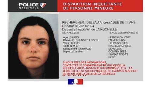 Disparition d’Andrea, 14 ans, à La Rochelle : ce détail très inquiétant dans l’avis de recherche