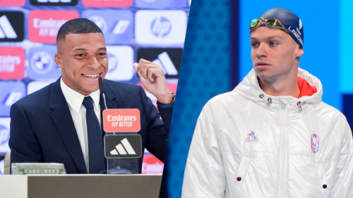 Paris 2024 : Léon Marchand et Kylian Mbappé, pourquoi les internautes sont persuadés qu’ils sont de la même famille ?