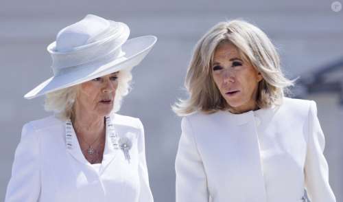 PHOTOS Brigitte Macron impeccable en blanc mais pas irréprochable : son geste envers Camilla fait tant parler...