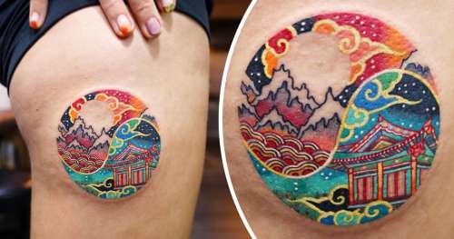 Un artiste crée des tatouages qui racontent une histoire à condition de les regarder de plus près