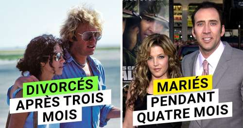 11 Couples de célébrités qui ont été mariés et qui sont tombés aux oubliettes