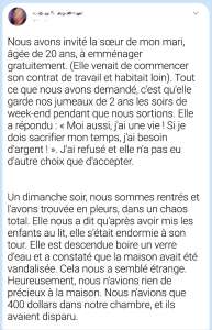 Je ne paierai pas ma belle-sœur pour le babysitting — elle vit avec nous sans payer de loyer