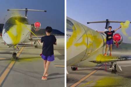 Des militants écologistes vandalisent un jet privé à Ibiza