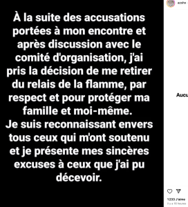 Paris 2024 : porteur de flamme, harcèlement sexuel et menaces de mort