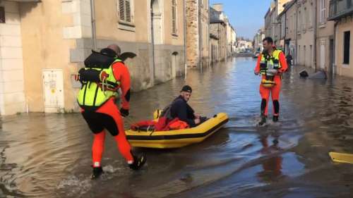 Les images de la crue historique à Craon (Mayenne)