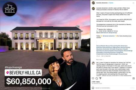 Ben Affleck et Jennifer Lopez mettent en vente leur villa pour 68 millions de dollars