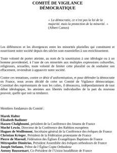 « La démocratie, ce n’est pas la loi de la majorité, mais la protection de la minorité. » Le message du Comité de vigilance démocratique pour défendre la tolérance