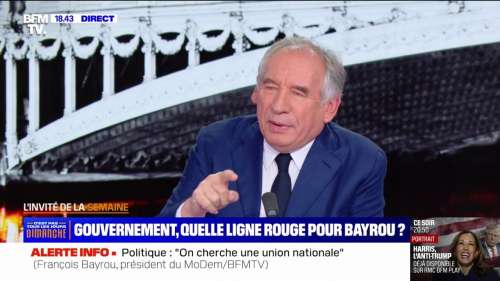 François Bayrou plaide pour un renouvellement complet du gouvernement et met en garde contre une « Mainmise » de LR