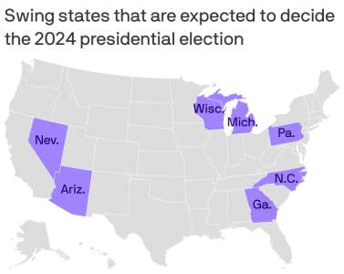 Présidentielle américaine : pourquoi sept « swing states » décideront de l’issue du scrutin