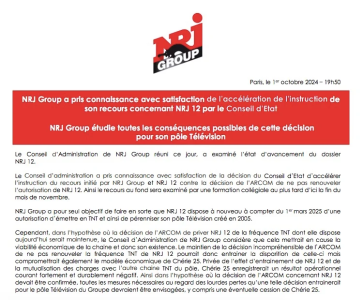 Le groupe NRJ pourrait vendre Chérie 25 suite à l’exclusion de NRJ 12 de la TNT