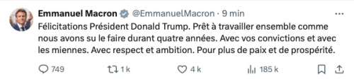 Macron félicite Trump !
