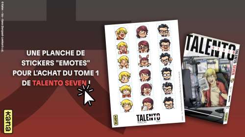 Une planche de stickers pour l’achat du tome 1 de Talento Seven !