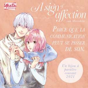 A sign of affection, le shôjo à succès de suu Morishita, sortira aux éditions Akata