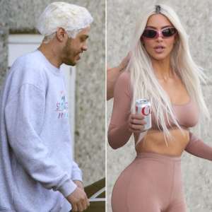 Pete Davidson, Kim Kardashian Rock Coiffures Blondes Assorties