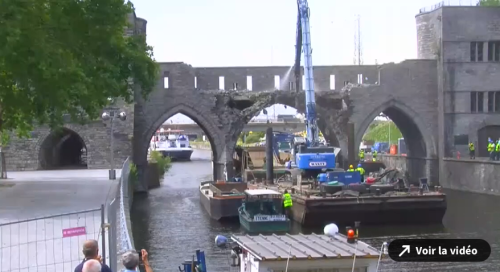 Suivez en direct la démolition du pont médiéval de Tournai