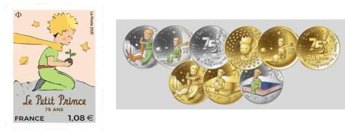 Pour les 75 ans du Petit Prince, timbre et monnaies en hommage