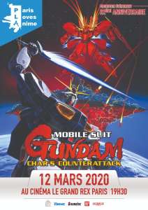 Le film Gundam Char Contre Attaque en projection inédite au Grand Rex le 12 mars